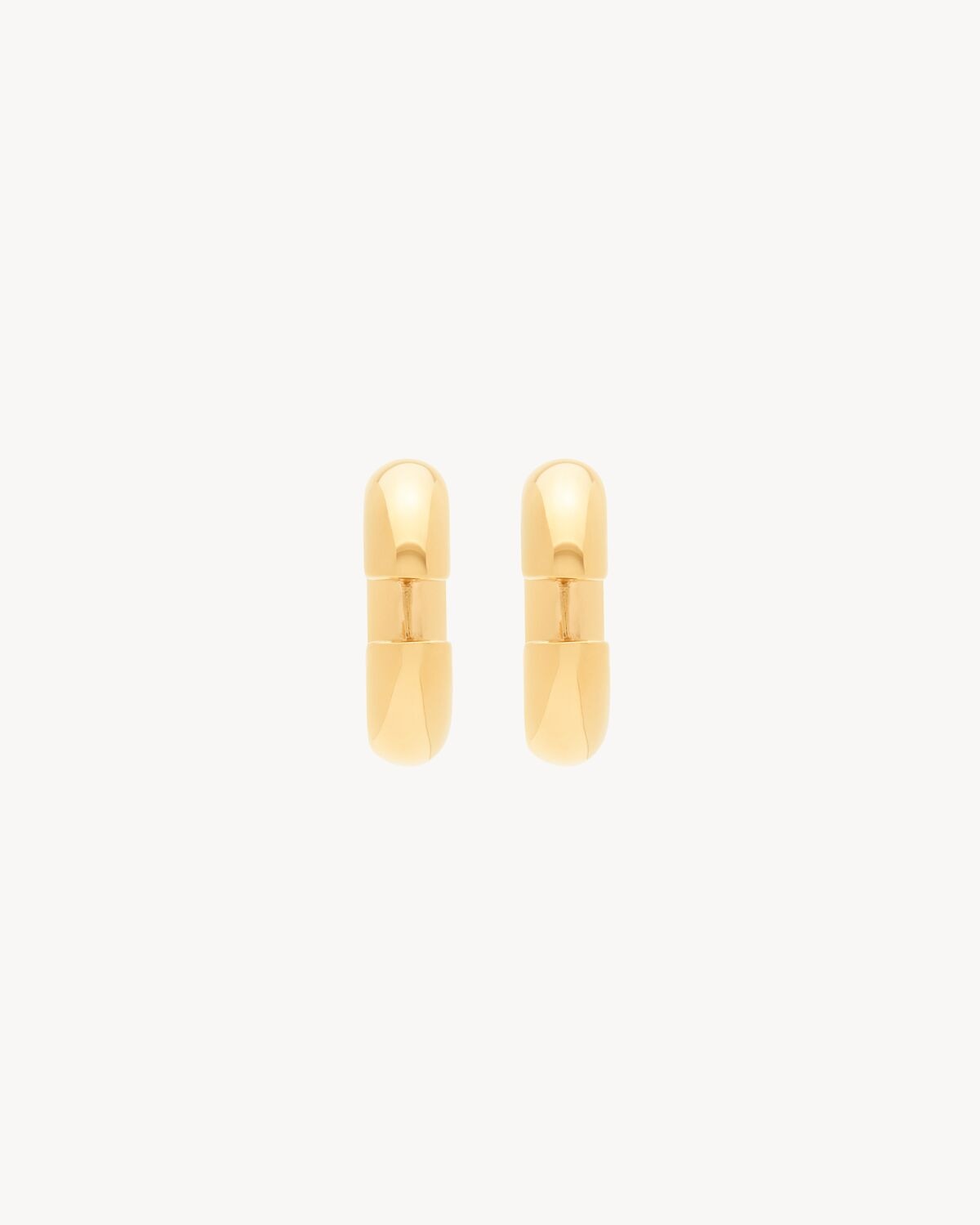 Saint Laurent Pendientes De Aro En Forma De Tubo De Metal