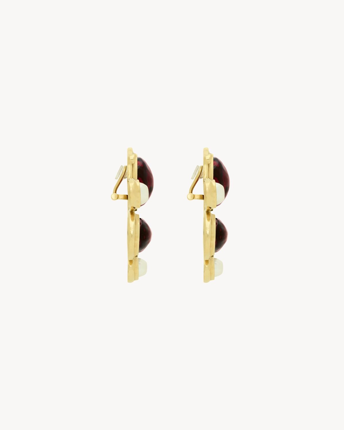 Saint Laurent Pendientes De Estilo Bizantino Cassandre De Resina Cristal Y Metal