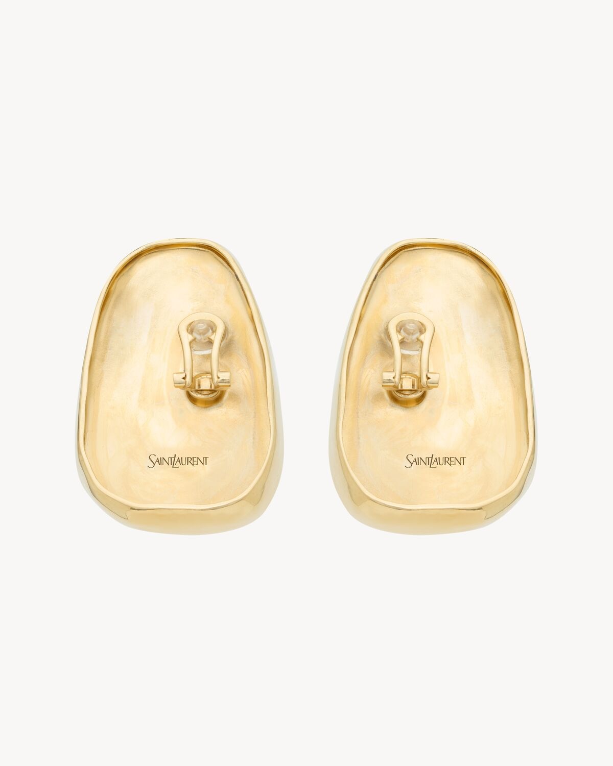 Saint Laurent Pendientes De Resina Y Metal Con Cabujón