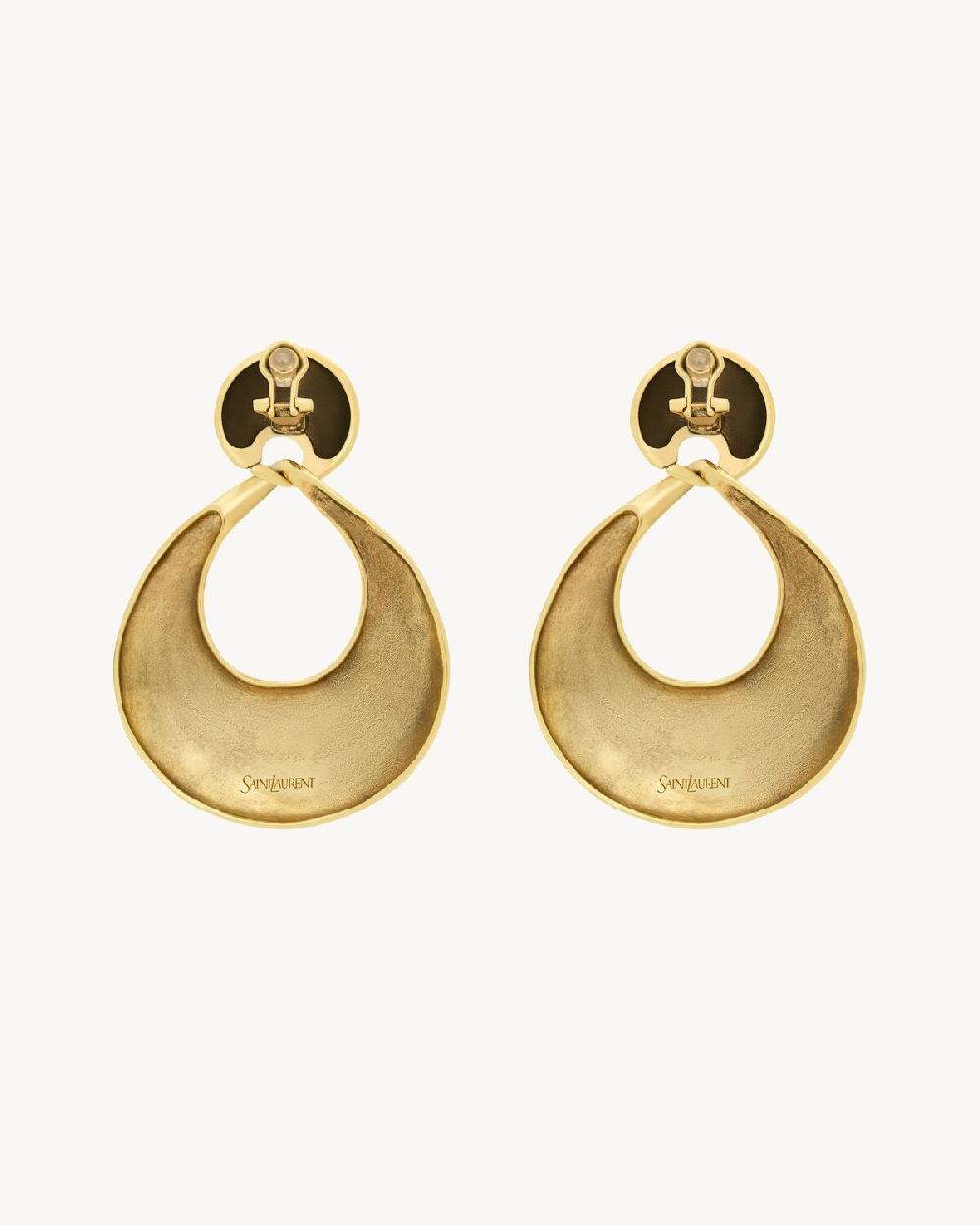 Saint Laurent Pendientes En Forma De Aldaba De Metal