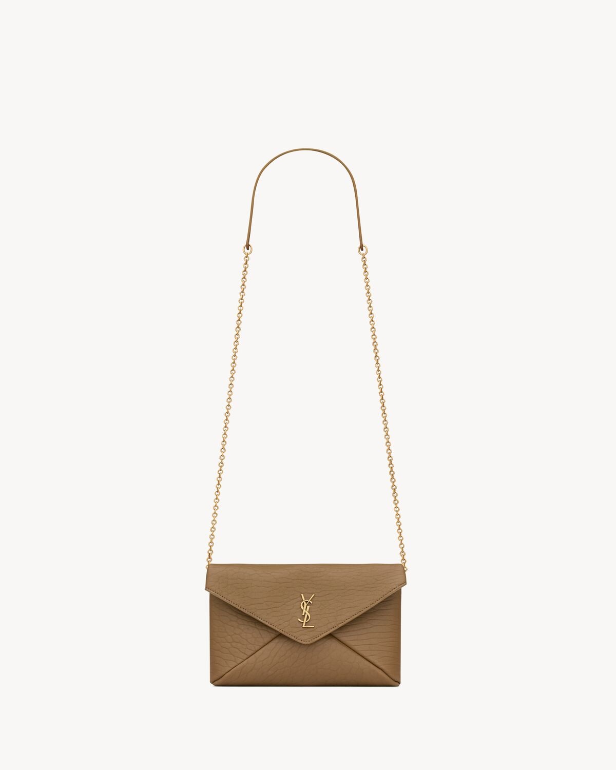 Saint Laurent pochette con cadena cassandre de piel de cordero