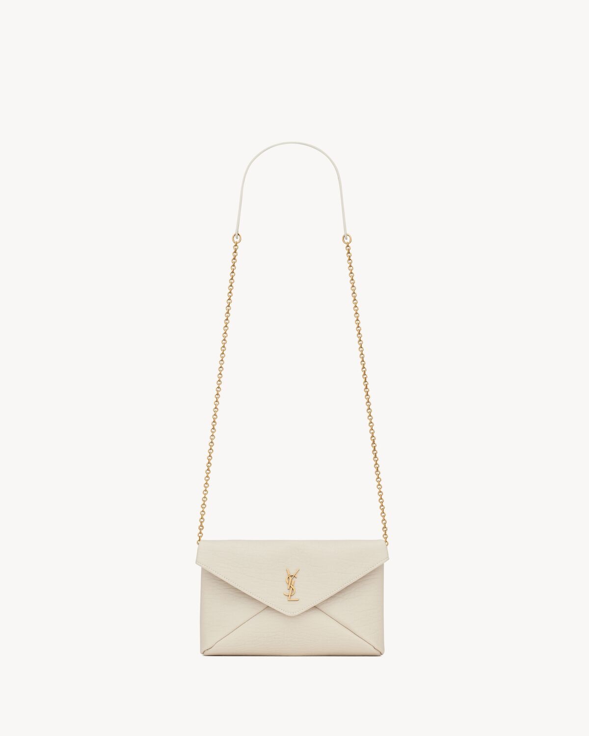 Saint Laurent pochette con cadena cassandre de piel de cordero