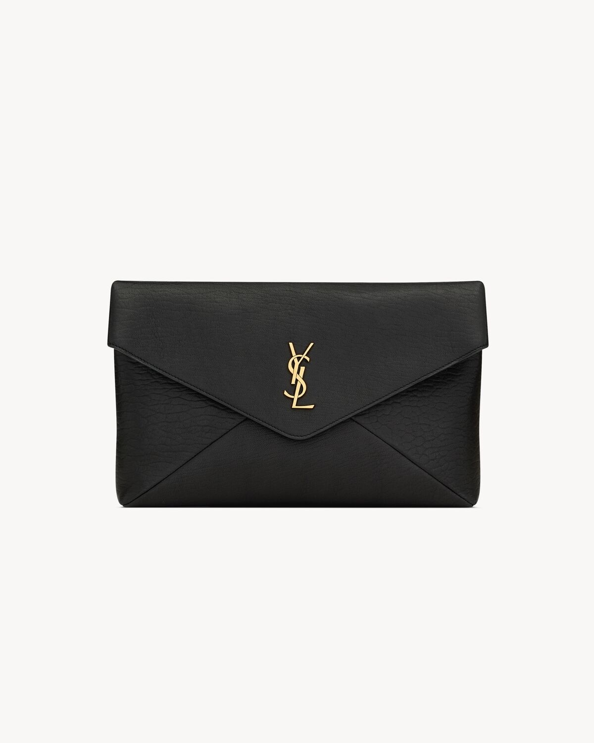 Saint Laurent pochette grande tipo sobre cassandre de piel de cordero