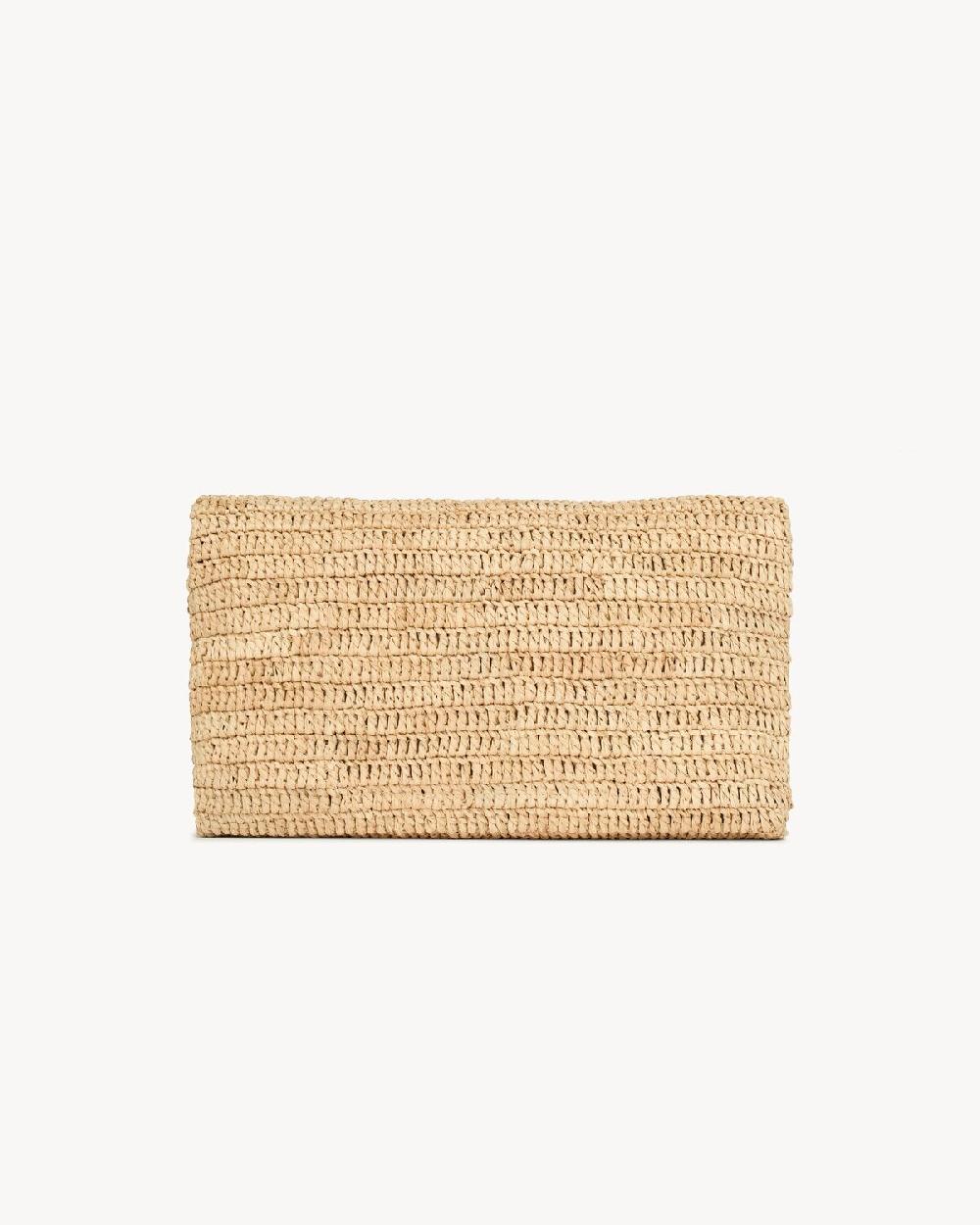 Saint Laurent Pochette Grande Tipo Sobre Cassandre De Rafia