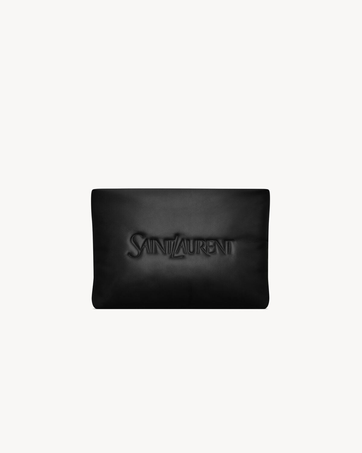 Saint Laurent pochette pequeña acolchada saint laurent de piel de cordero