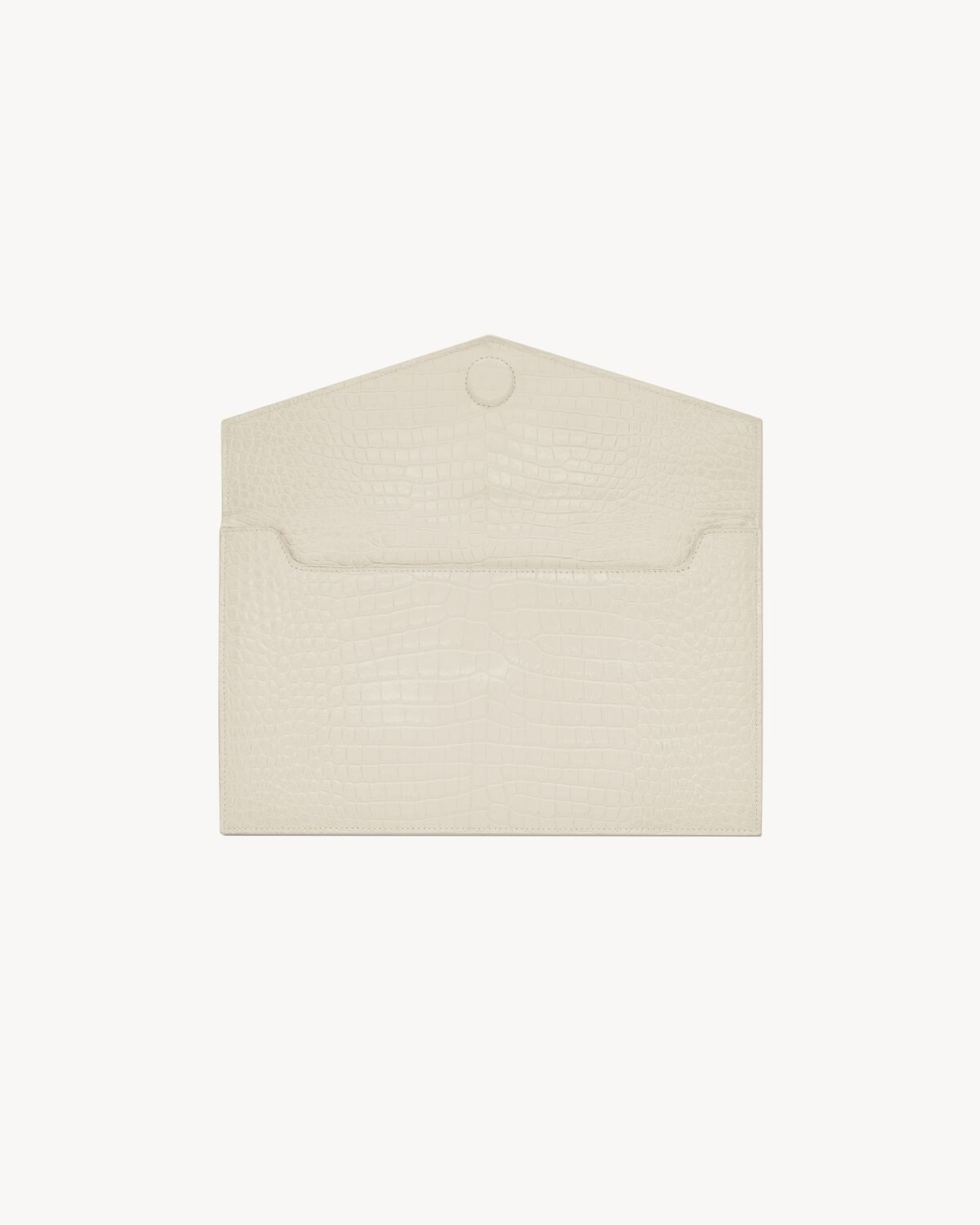 Saint Laurent Pochette Uptown De Piel Repujada De Cocodrilo Brillante