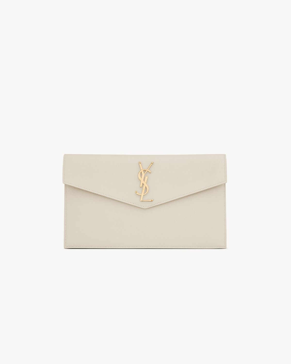 Saint Laurent pochette uptown de piel repujada grain de poudre
