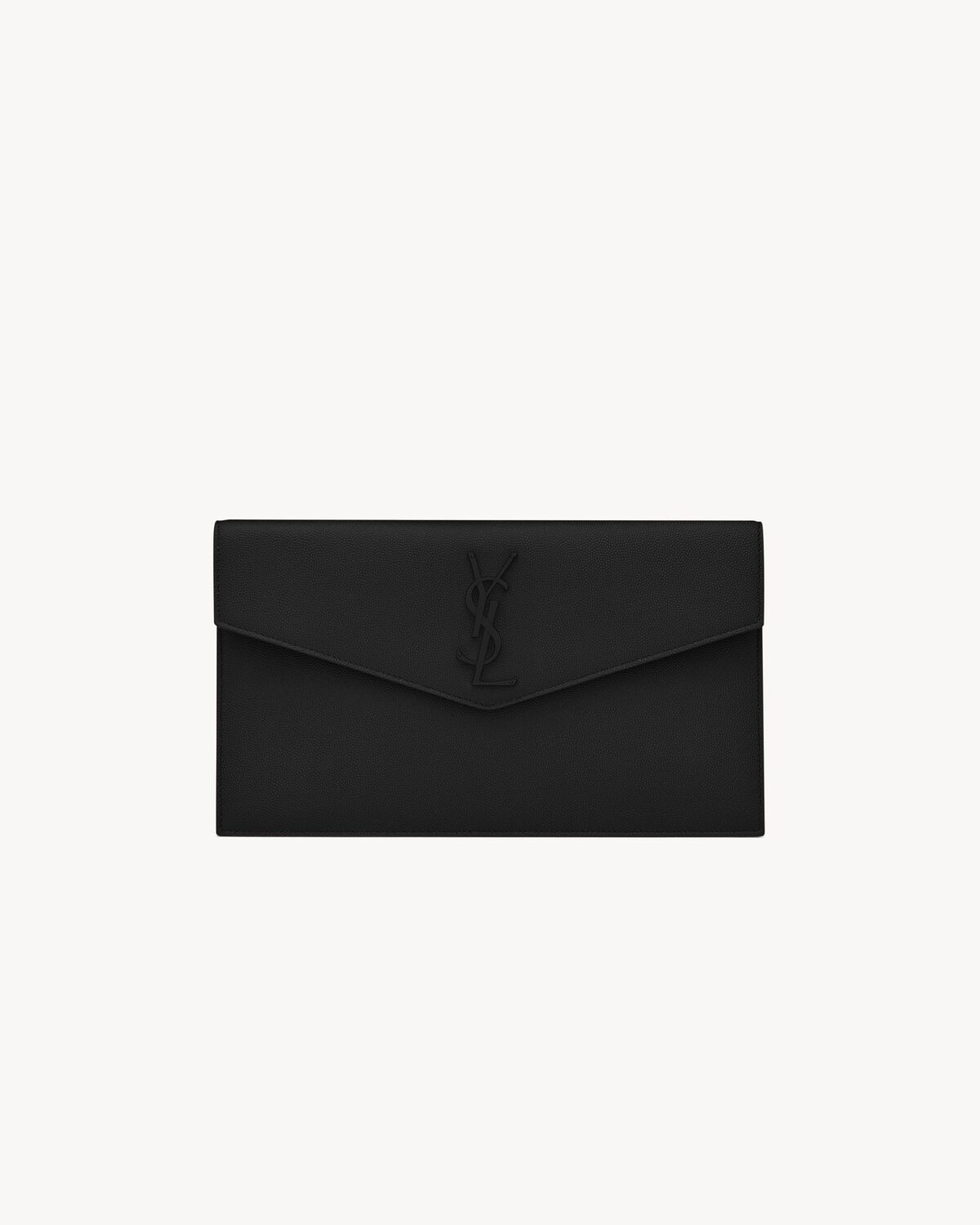 Saint Laurent pochette uptown de piel repujada grain de poudre