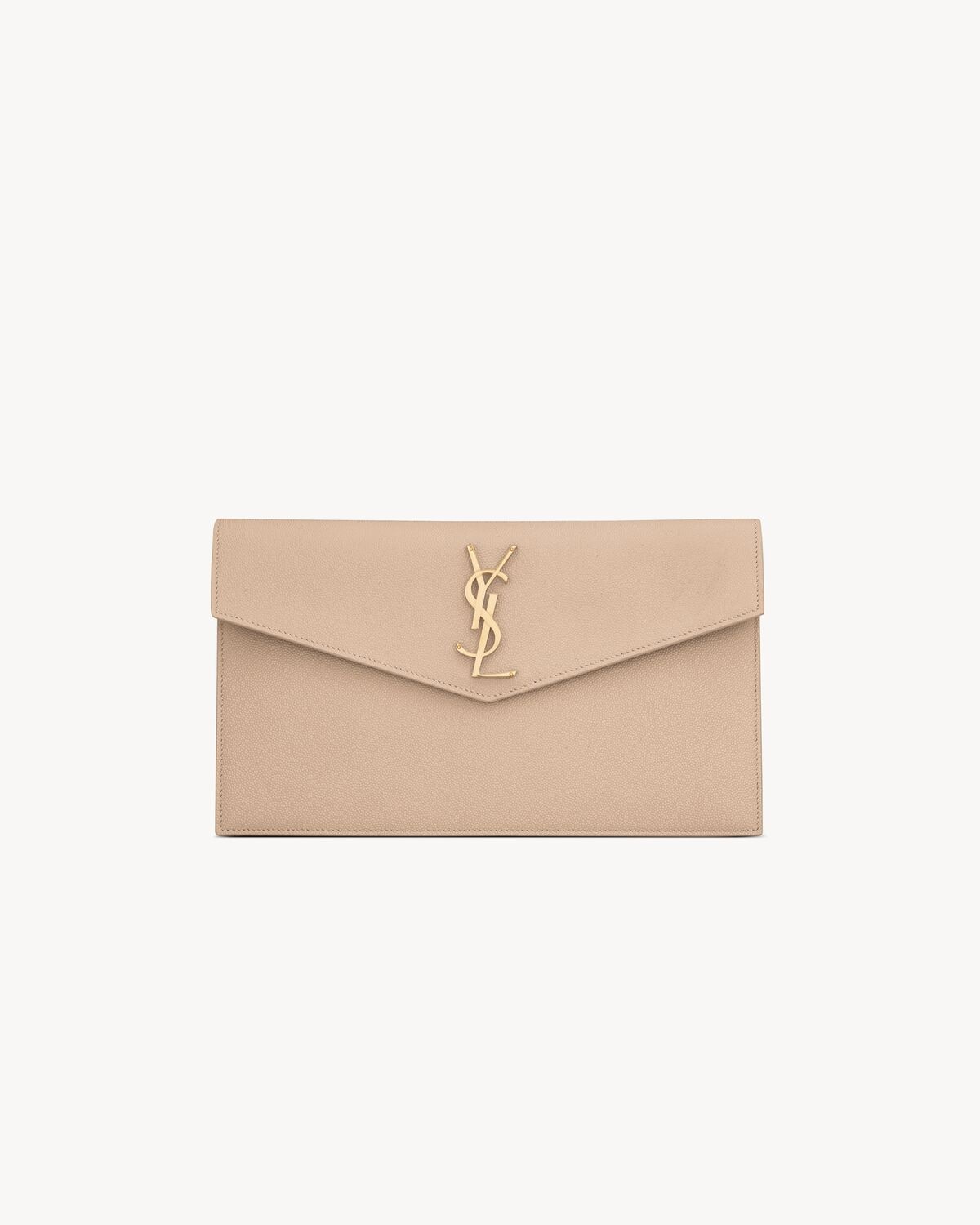 Saint Laurent pochette uptown de piel repujada grain de poudre