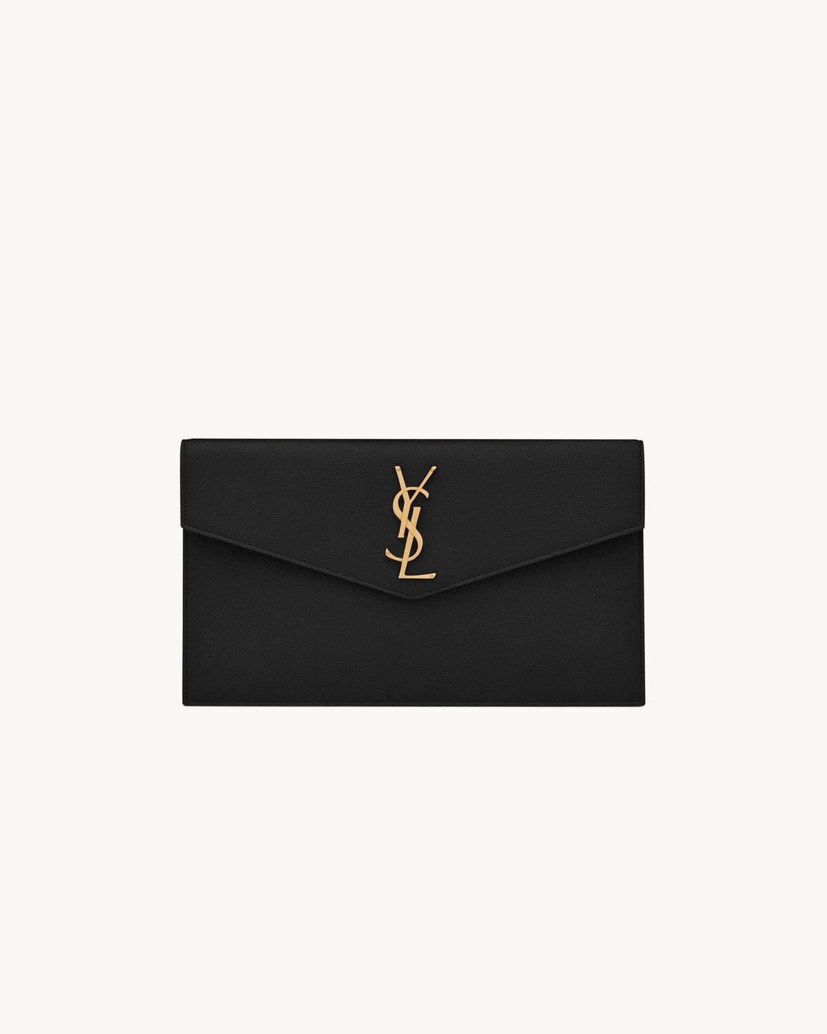 Saint Laurent pochette uptown de piel repujada grain de poudre