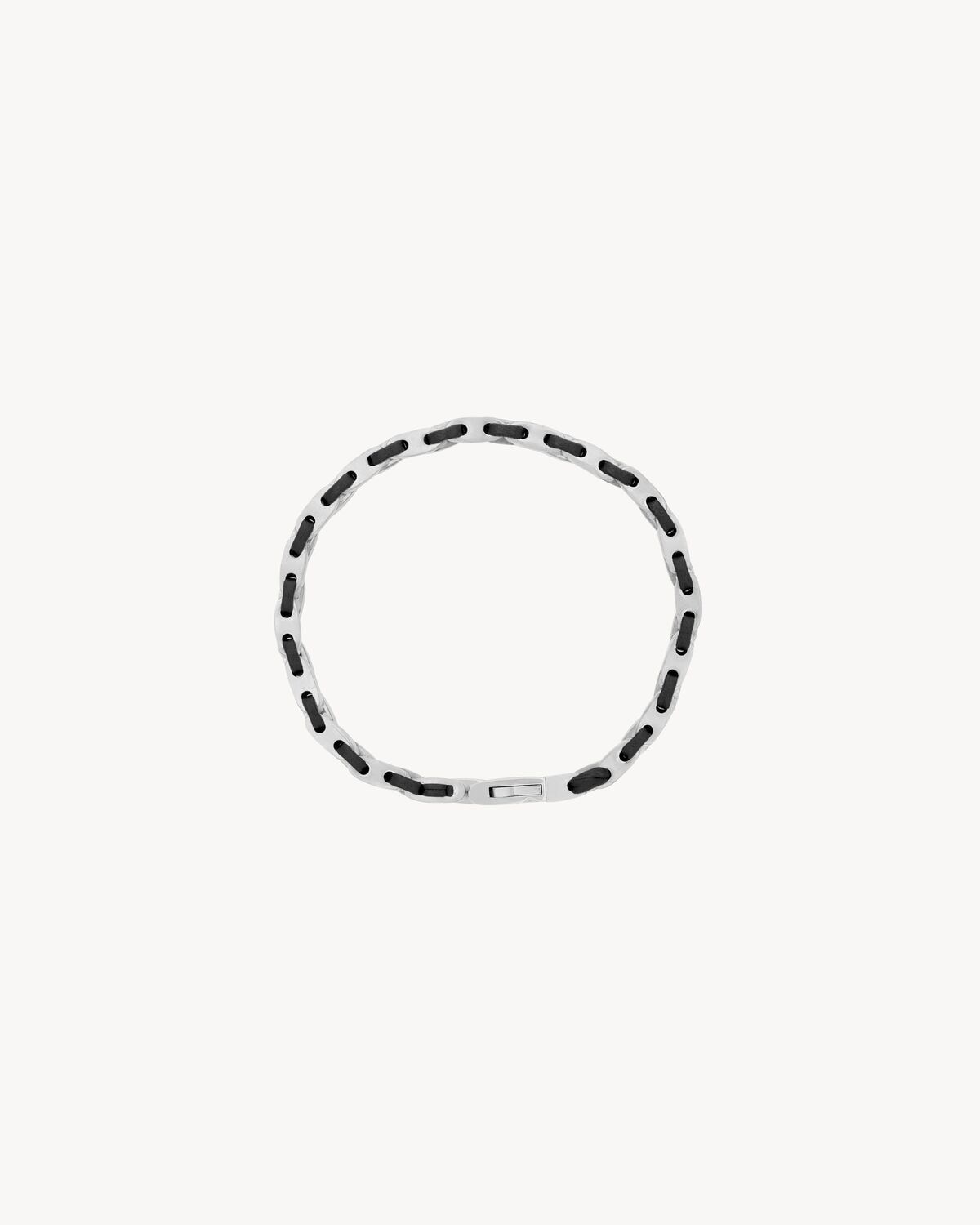 Saint Laurent pulsera de cadena de pantera de piel y metal