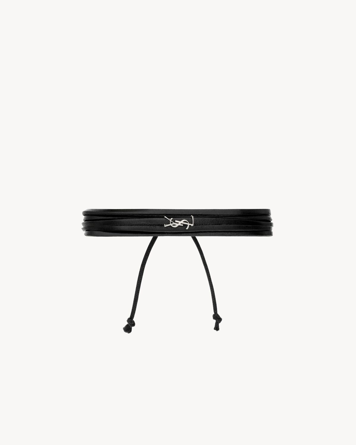 Saint Laurent pulsera de varias hileras cassandre de piel