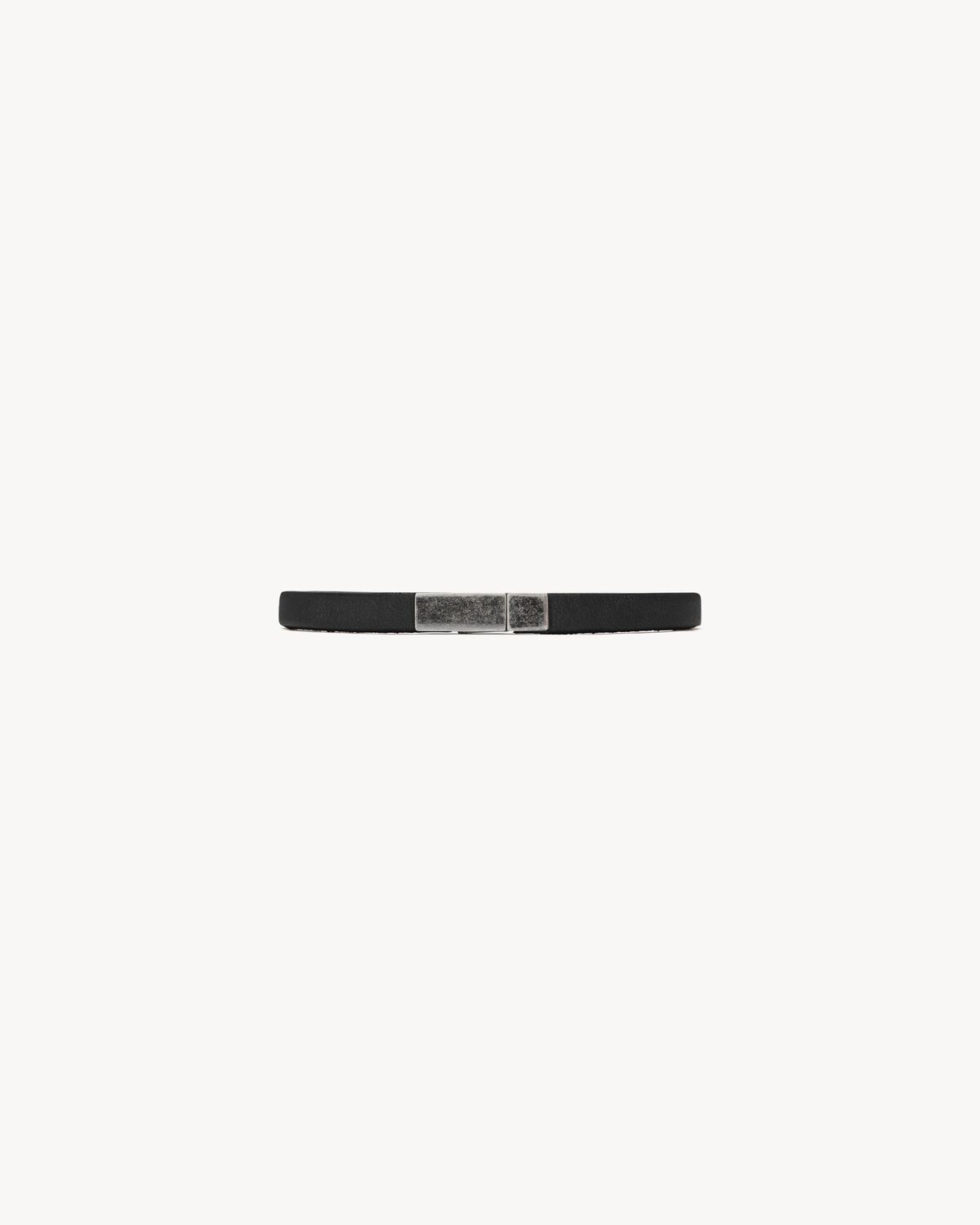 Saint Laurent Pulsera Placa Id Saint Laurent De Piel