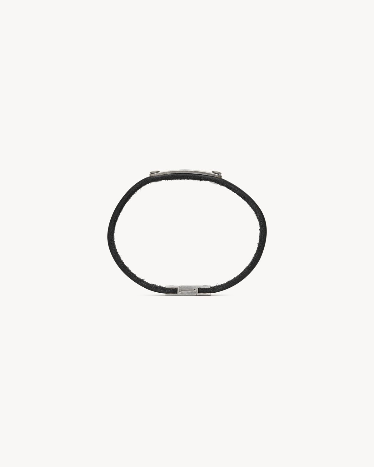 Saint Laurent Pulsera Placa Id Saint Laurent De Piel
