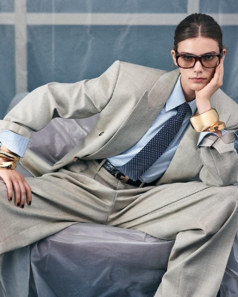 Saint Laurent Pulsera Rígida En Forma De Cuerno De Metal