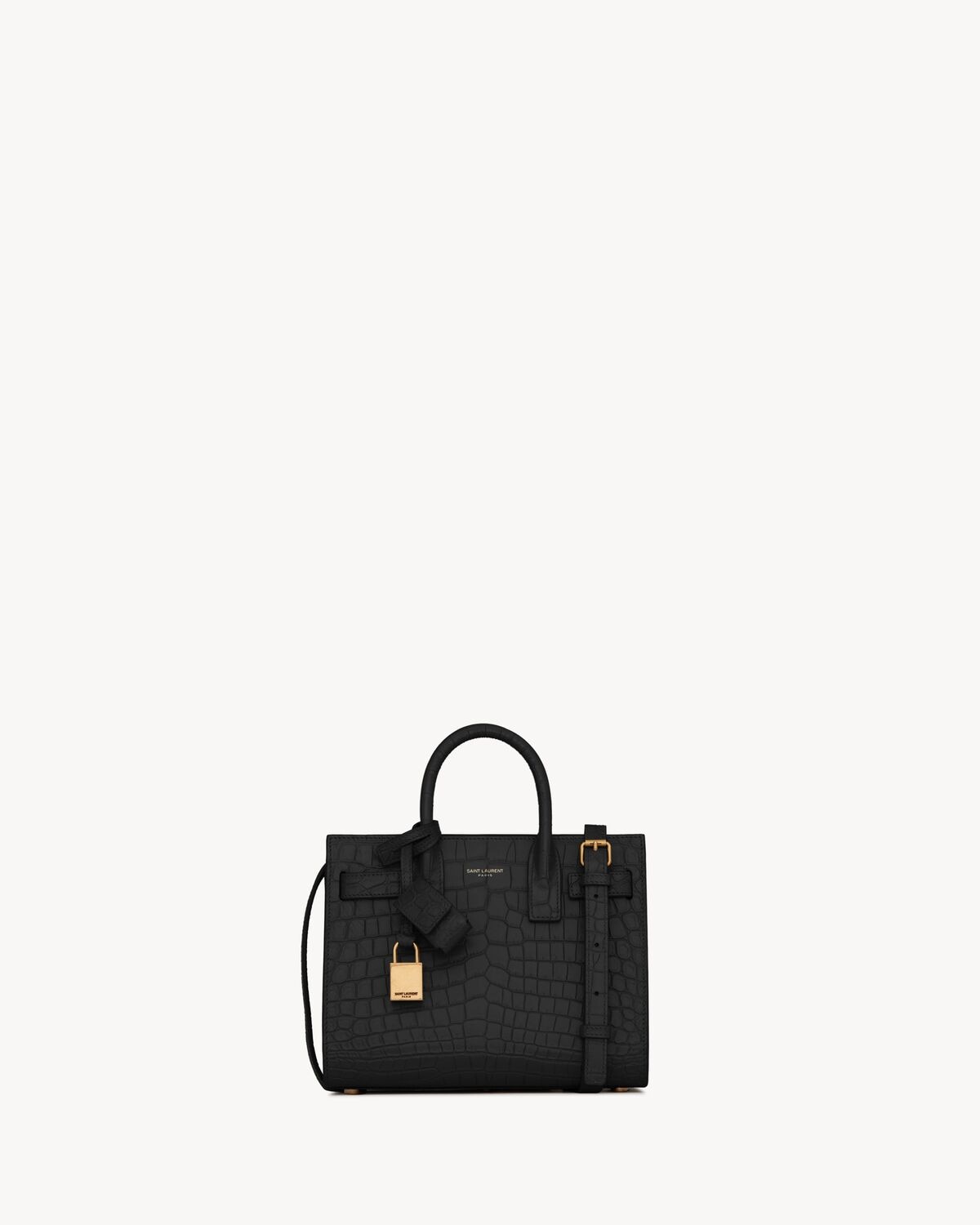 Saint Laurent sac de jour de piel repujada efecto cocodrilo - nano