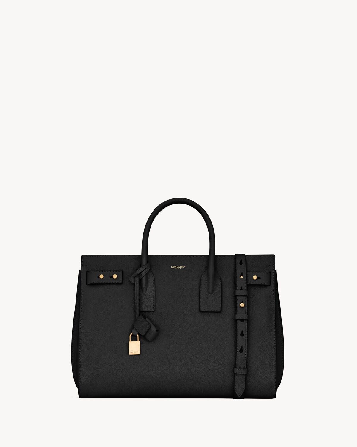 Saint Laurent sac de jour flexible de piel granulada - medium