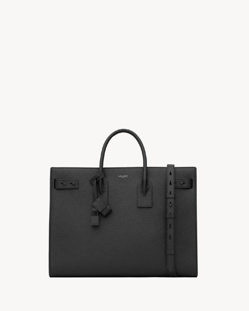 Saint Laurent sac de jour grande thin de piel granulada