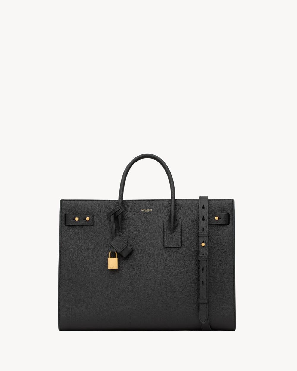 Saint Laurent sac de jour grande y estrechode piel granulada