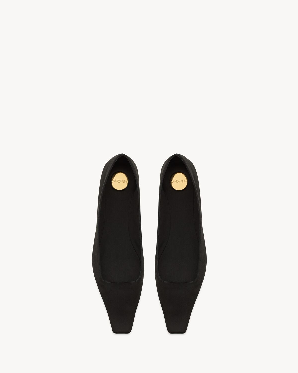 Saint Laurent bailarinas poppy de crepé de satén