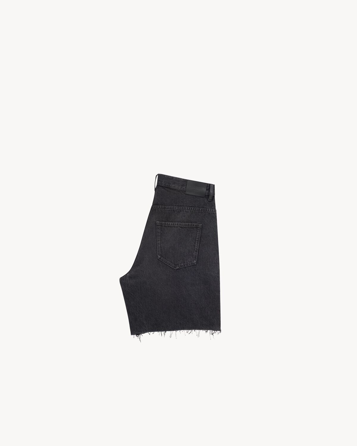 Saint Laurent Bermudas De Denim Negro Vendôme