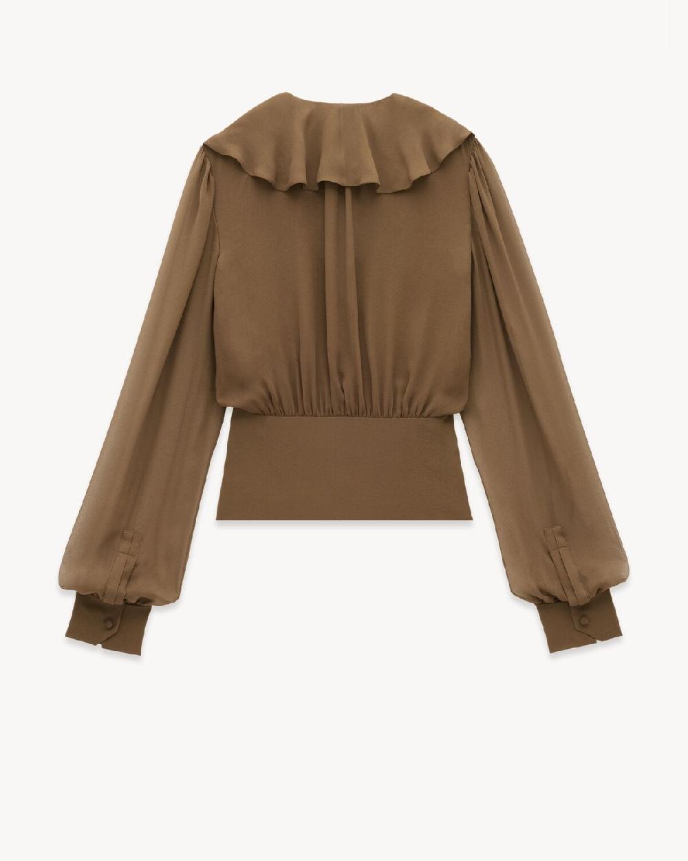 Saint Laurent Blusa De Muselina De Crepé De Seda