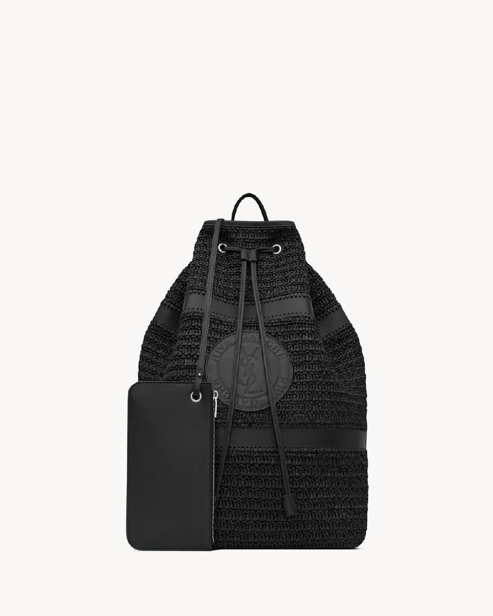 Saint Laurent Bolso Bandolera Rive Gauche De Rafia
