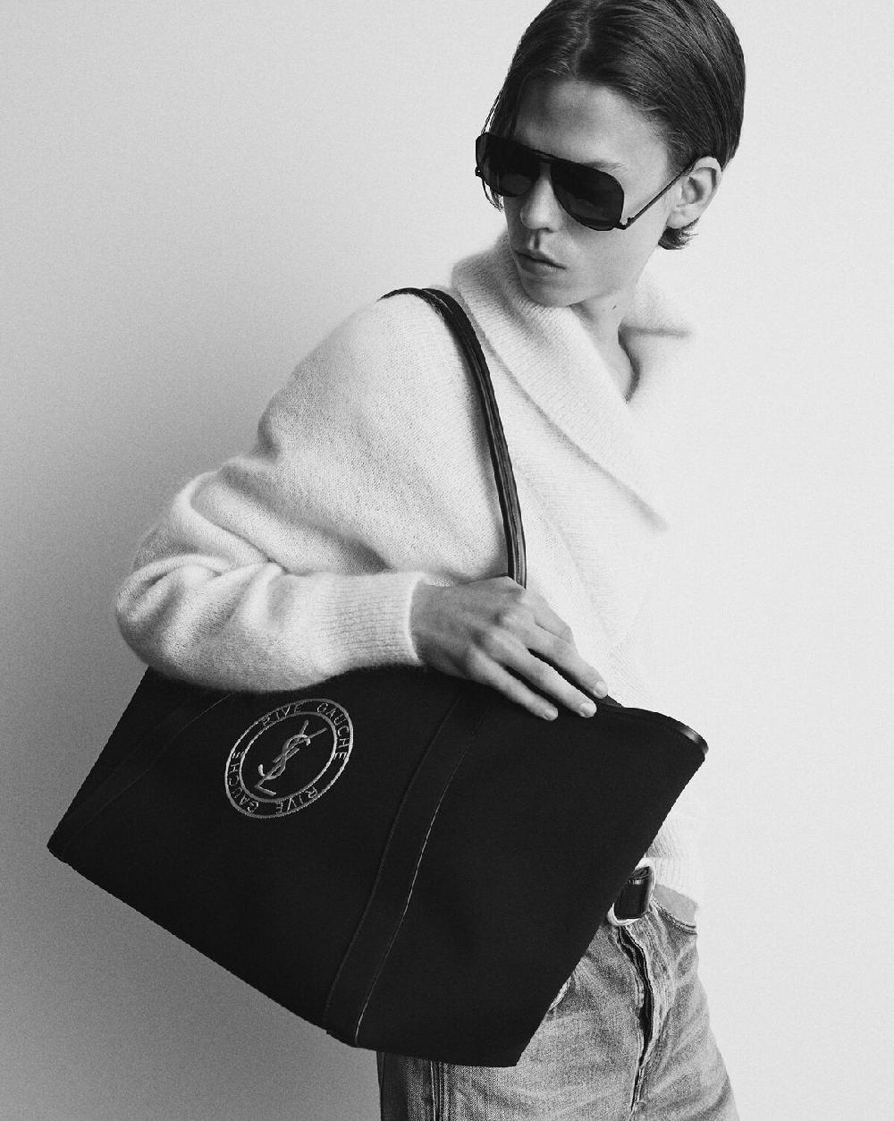 Saint Laurent Bolso Tote Rive Gauche De Lona