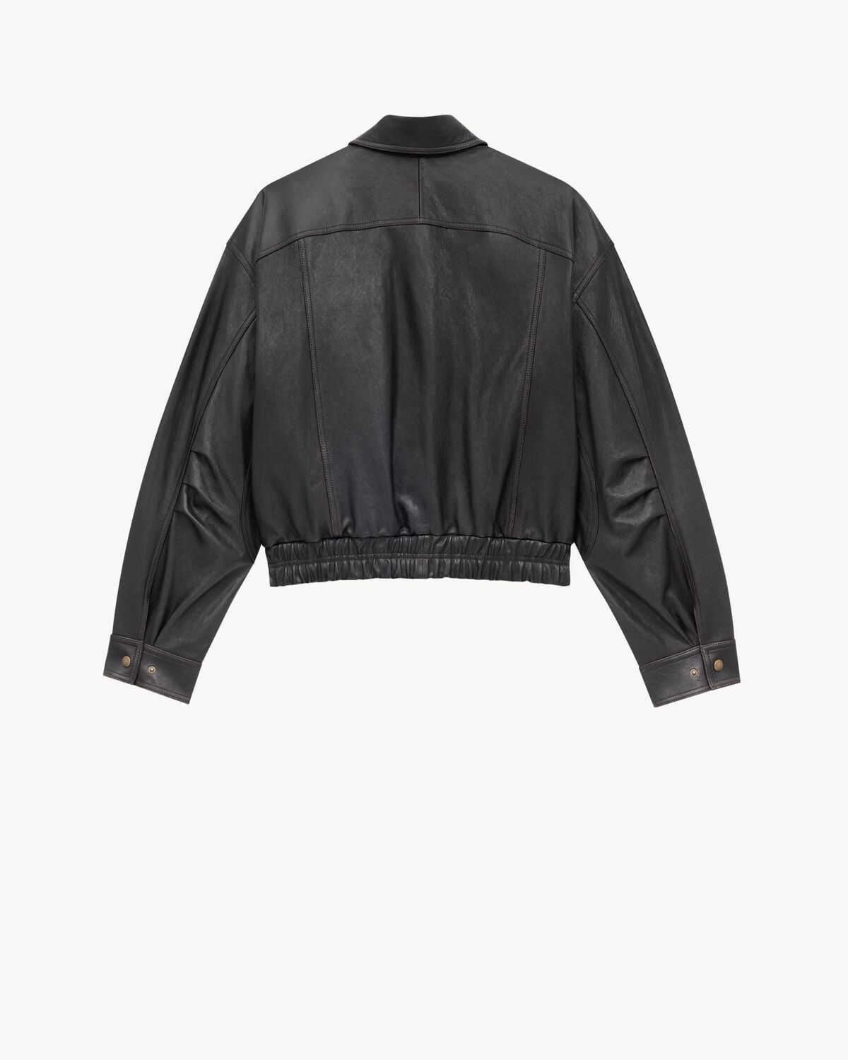 Saint Laurent Bomber De Piel De Cordero Granulada