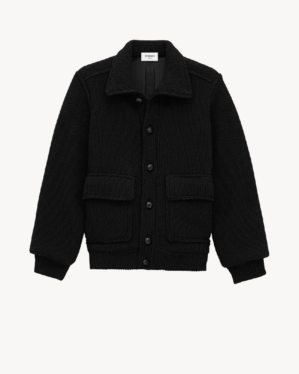Saint Laurent bomber de punto de lana