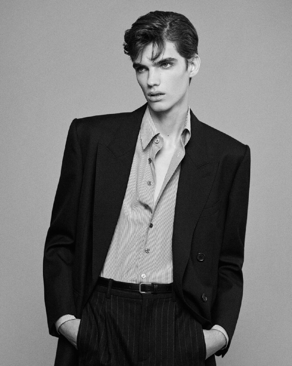 Saint Laurent Camisa De Seda Con Motivo De Rayas