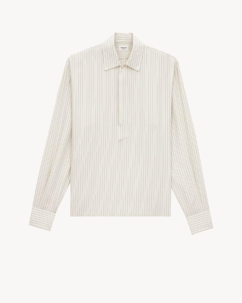 Saint Laurent camisa estilo túnica de rayas