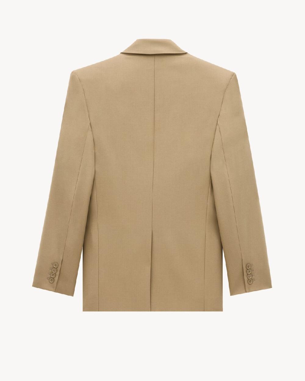 Saint Laurent Chaqueta De Gabardina De Lana