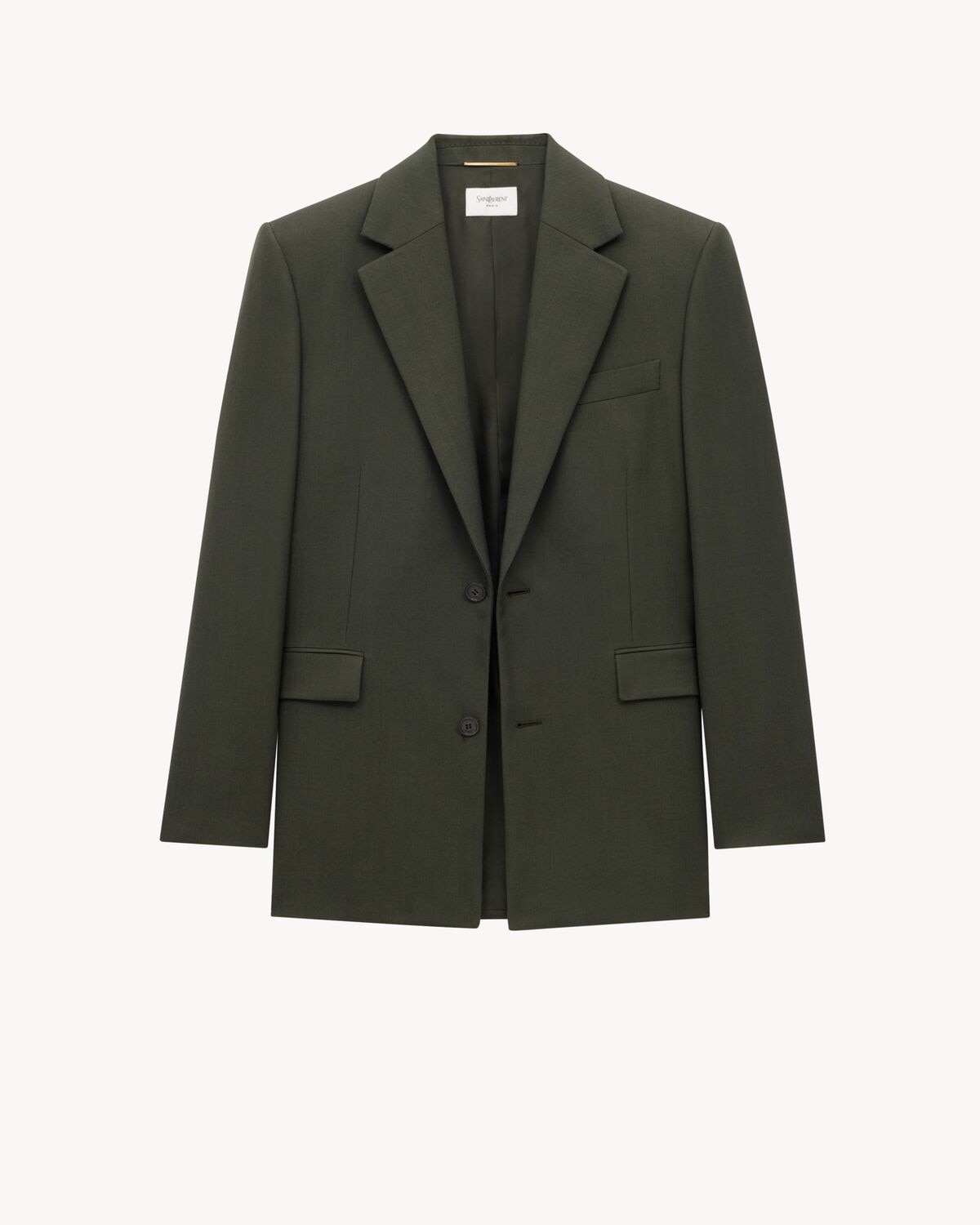 Saint Laurent Chaqueta De Gabardina De Lana