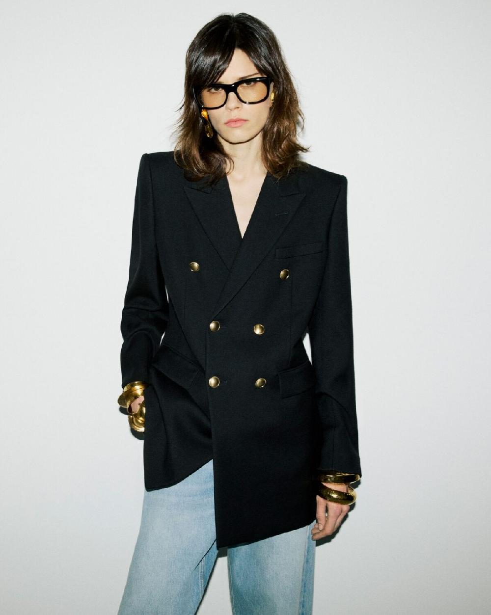 Saint Laurent Chaqueta De Gabardina De Lana