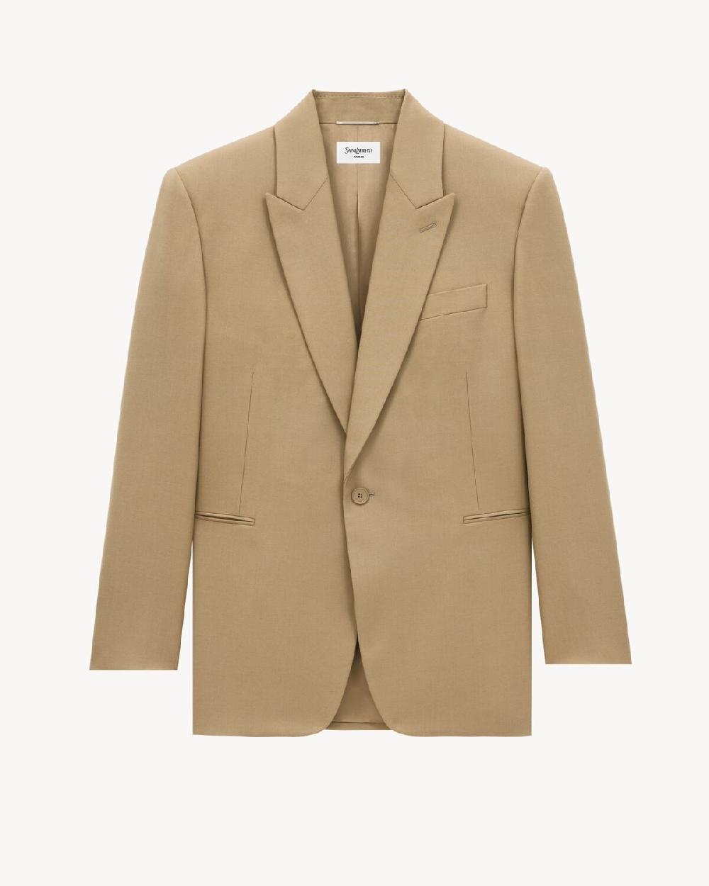 Saint Laurent chaqueta de gabardina de lana