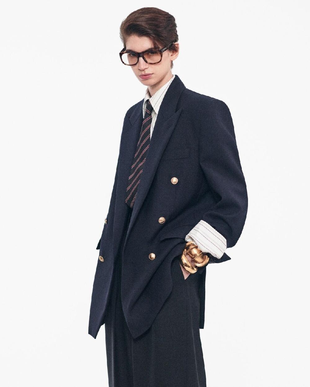 Saint Laurent Chaqueta De Lana Mezclilla