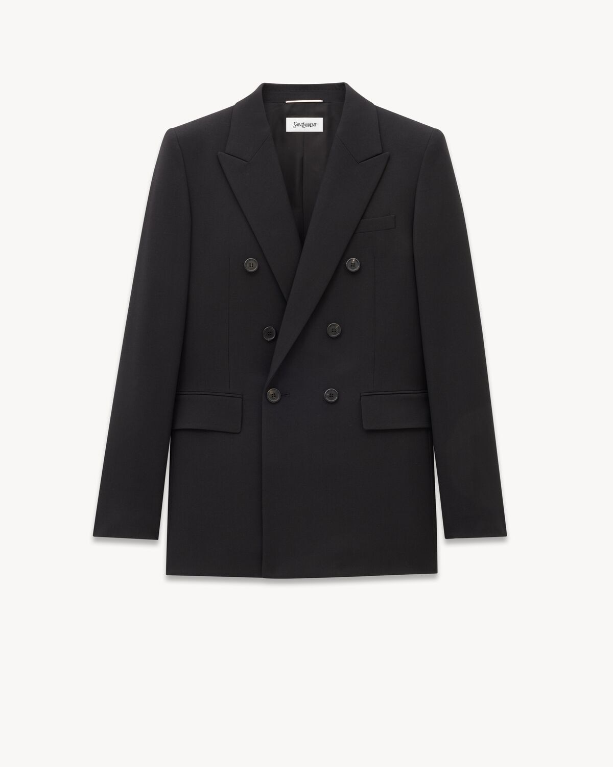 Saint Laurent chaqueta en gabardina de lana