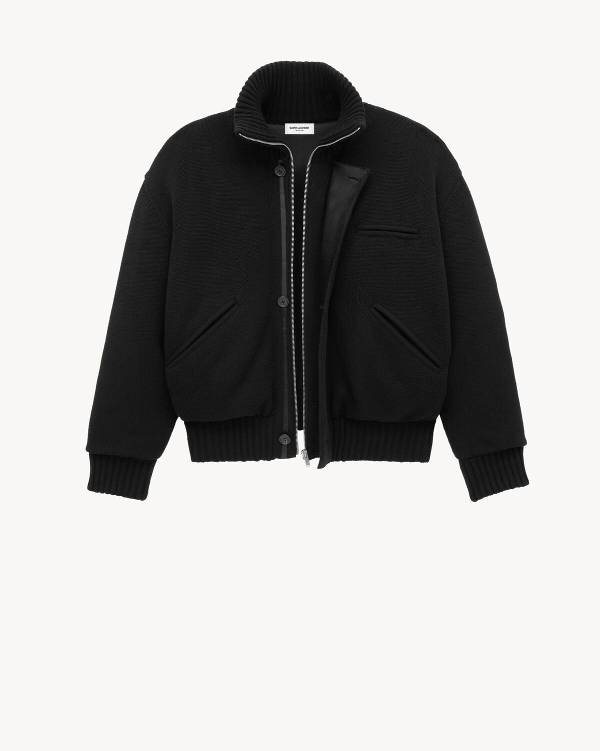 Saint Laurent Chaqueta Estilo Cárdigan De Lana