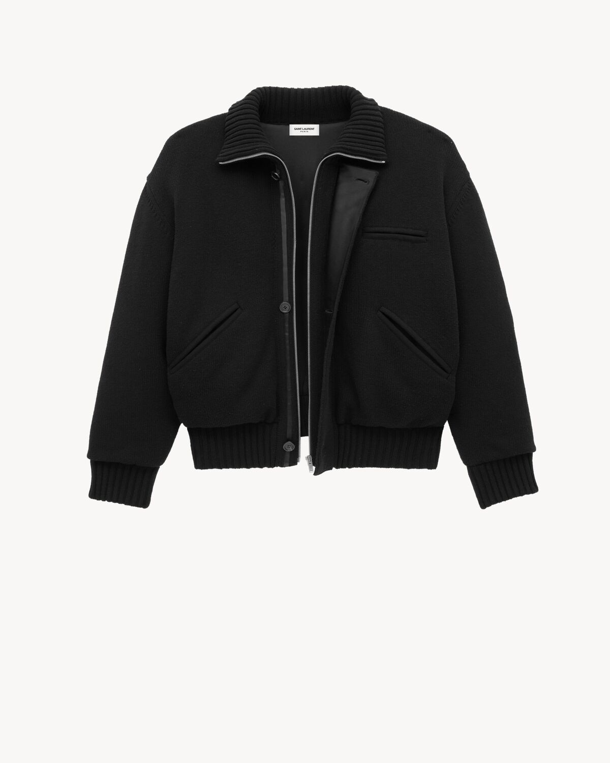 Saint Laurent Chaqueta Estilo Cárdigan De Lana