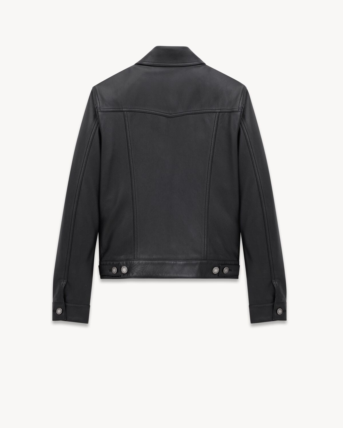 Saint Laurent Chaqueta Vaquera En Piel De Cordero