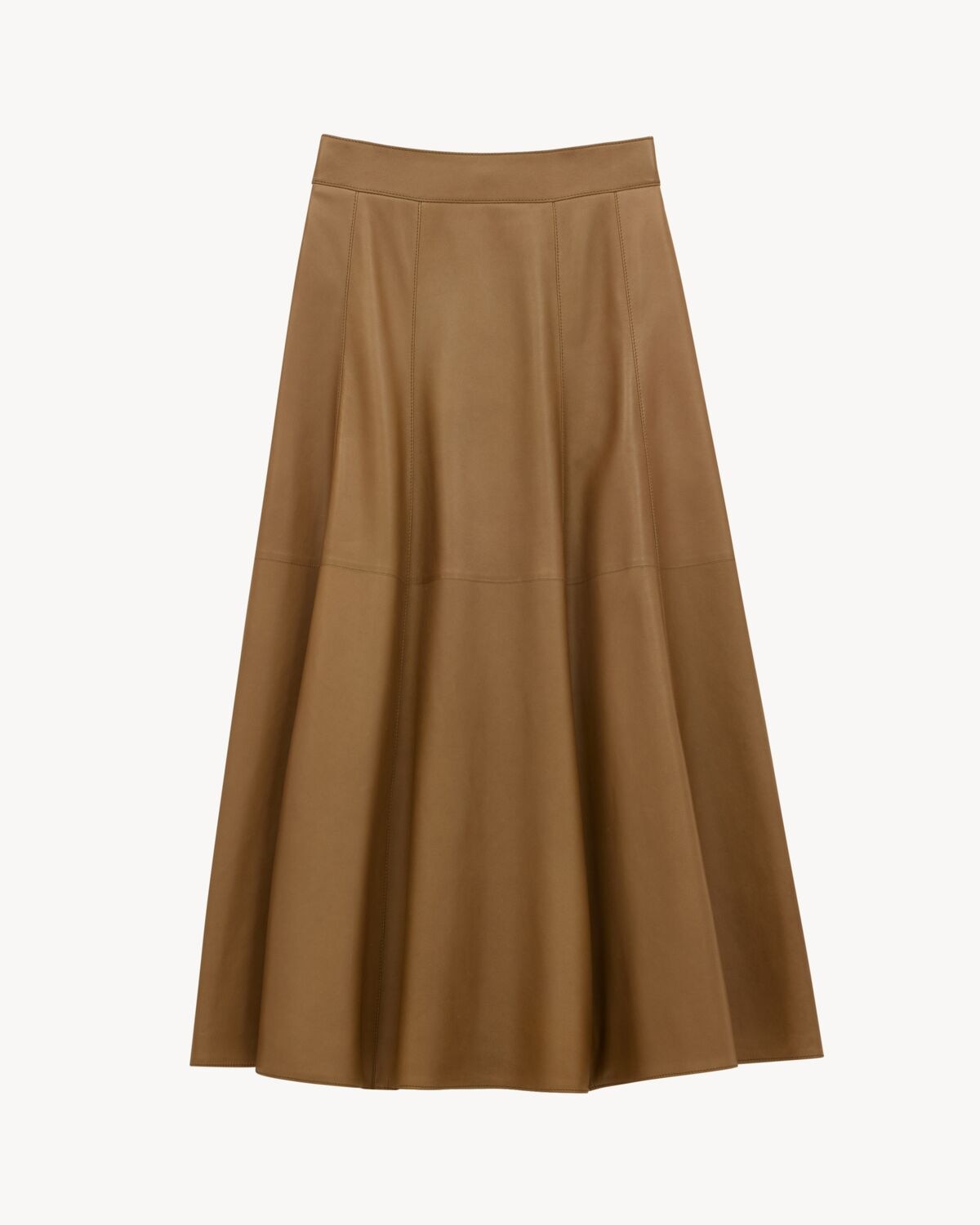 Saint Laurent falda larga de piel de cordero