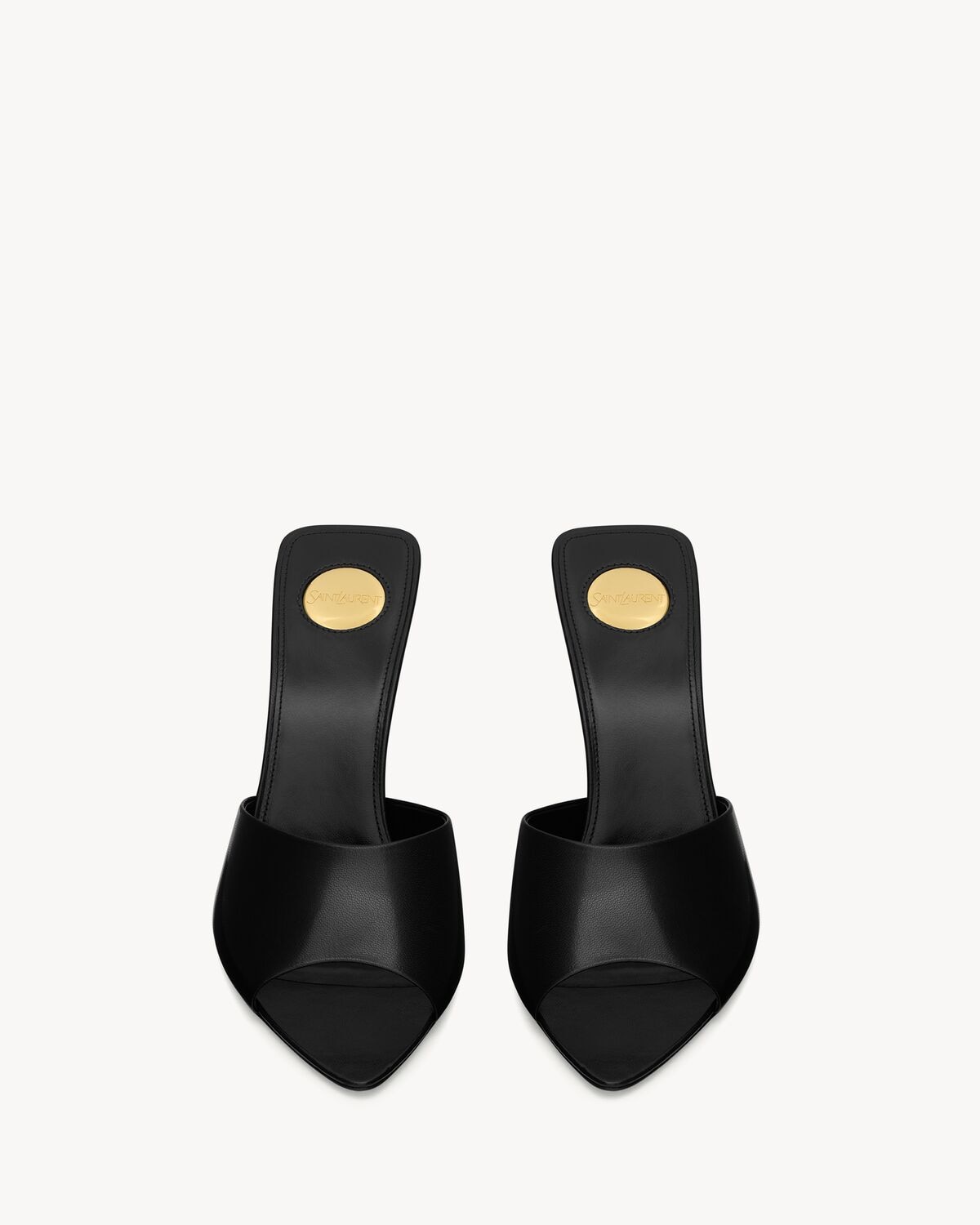 Saint Laurent mules romy de piel lisa