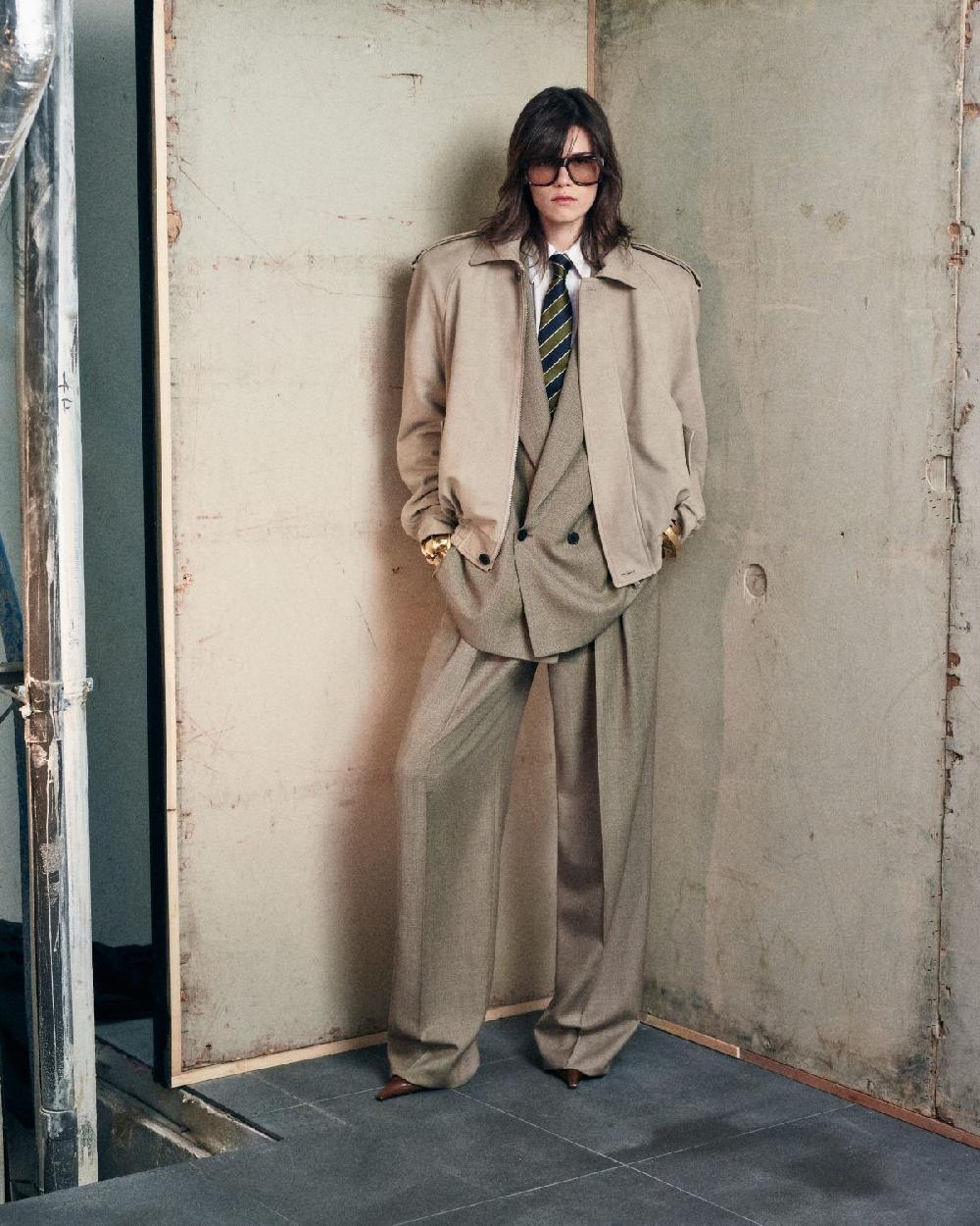 Saint Laurent Pantalones Anchos De Lana Caviar