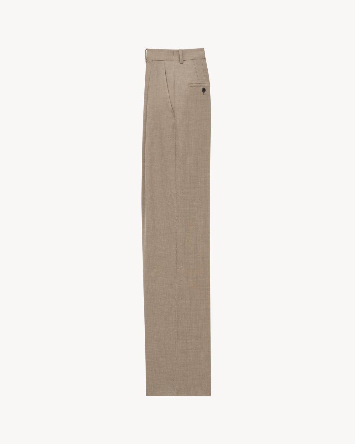 Saint Laurent Pantalones Anchos De Lana Caviar