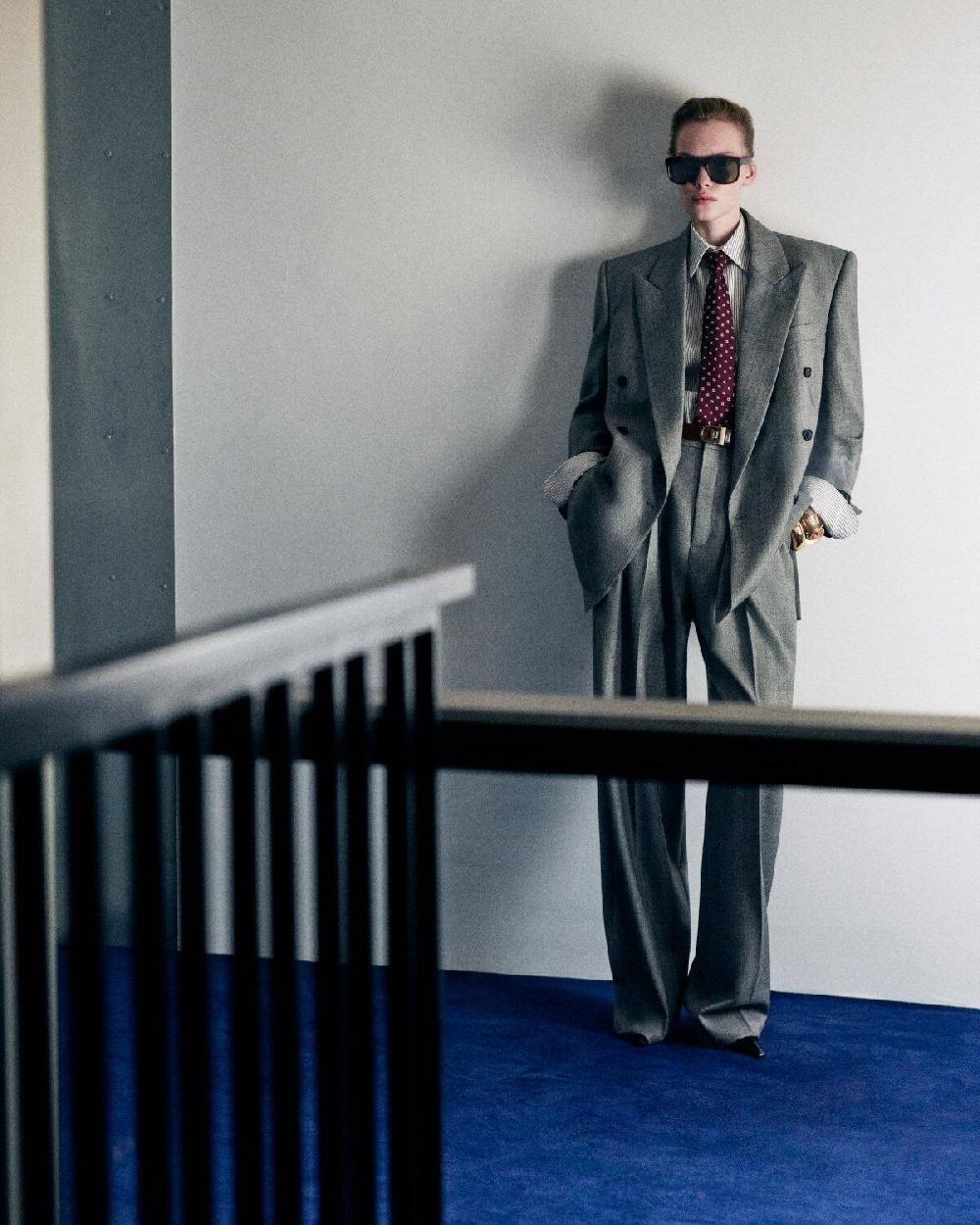 Saint Laurent Pantalones Anchos De Twill De Lana