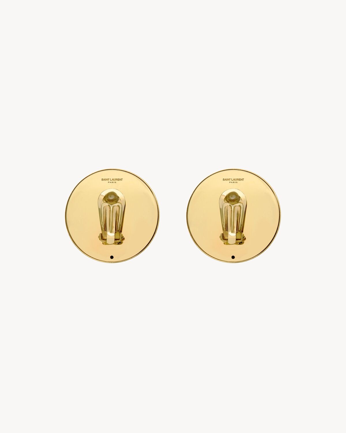 Saint Laurent Pendientes Abovedados De Metal