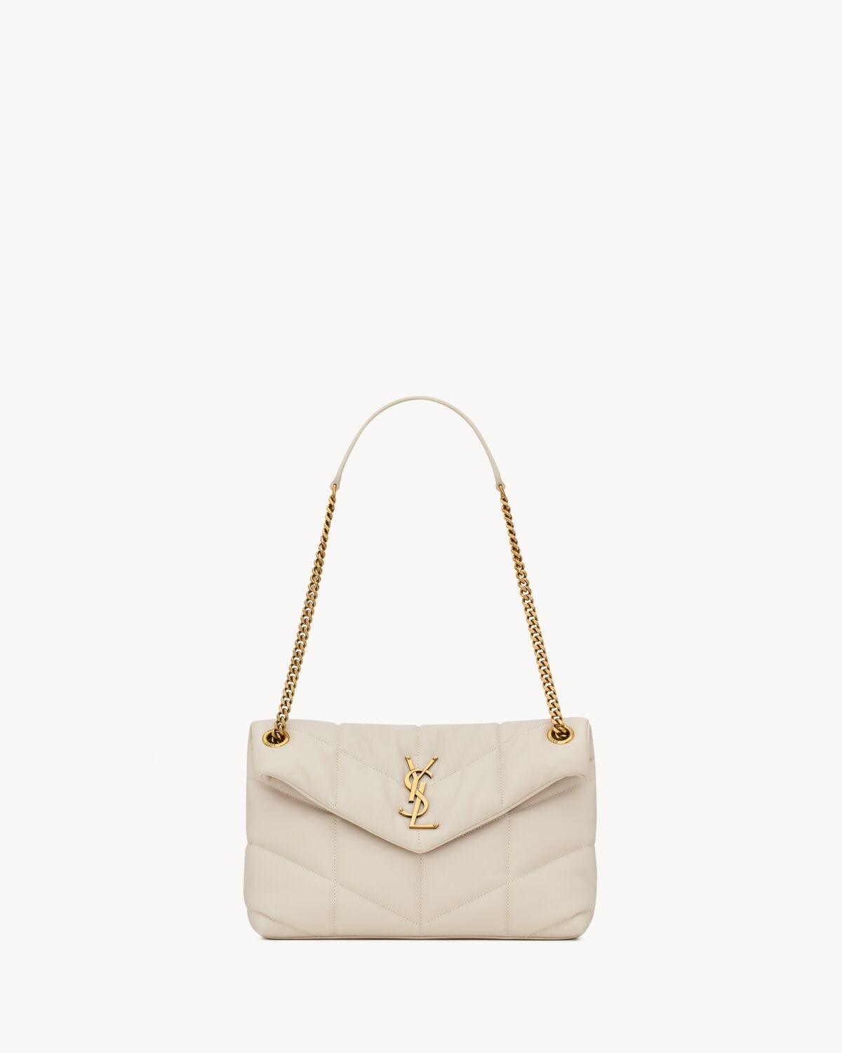 Saint Laurent puffer small de napa acolchada