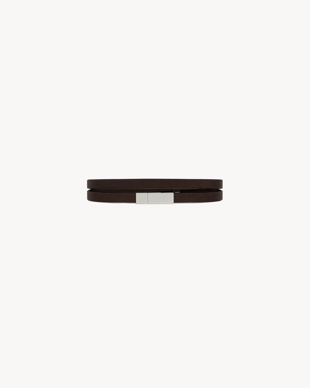 Saint Laurent Pulsera De Dos Vueltas Id De Piel