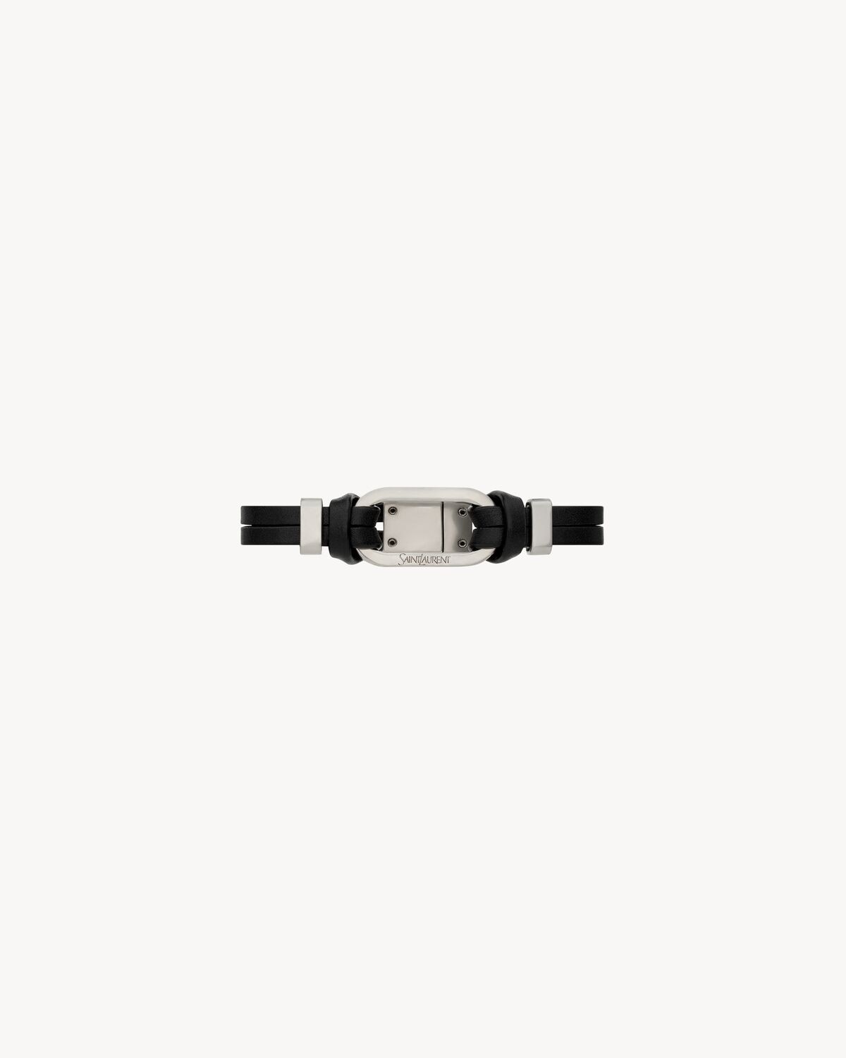 Saint Laurent pulsera de piel con anilla ovalada